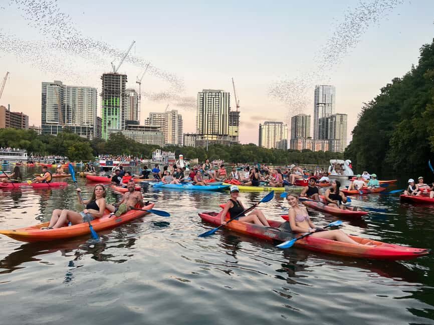 Austin: Giant Paddleboarding Tour Downtown at Sunset w/ Bats - Giant paddleboards: fun, stable-ish, and more teamwork than you expect