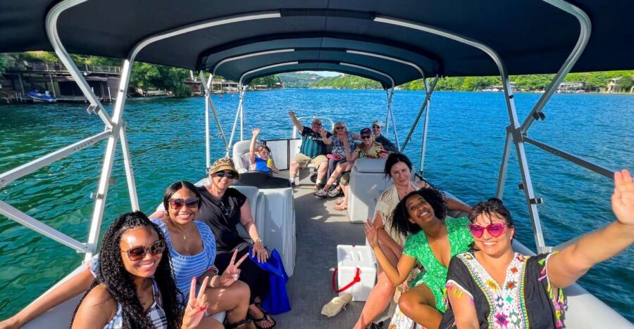 Austin: Lake Austin Scenic Guided Boat Tour - Full Sun Shade - Mount Bonnell from the Water: 800 Feet of Austin Drama