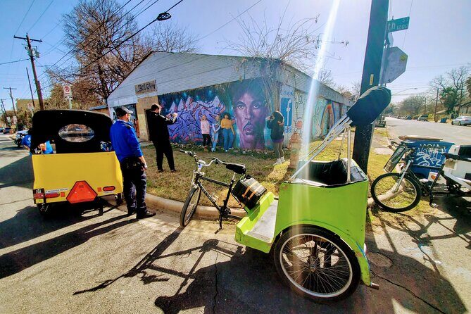 Austin Mural Selfie Tour by Pedicab - Stop 2: Greetings from Austin Mural for Classic-Framing Photos