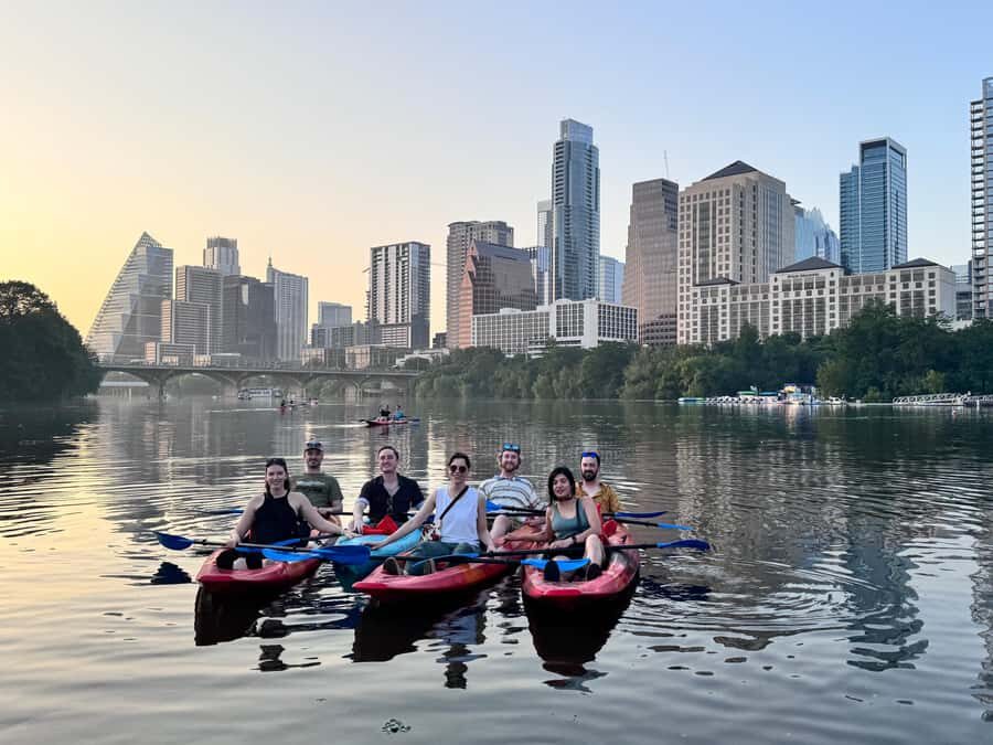 Downtown Sunset Tandem Kayak with 1.5M Bats - Entering the IH-35 meet-up: where the tour starts