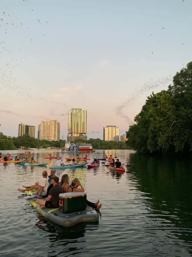 Downtown Sunset Tandem Kayak with 1.5M Bats - Golden hour to sunset: the route is built like a story