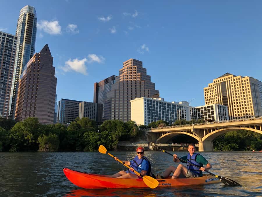 Downtown Sunset Tandem Kayak with 1.5M Bats - The bat show: why timing and positioning matter