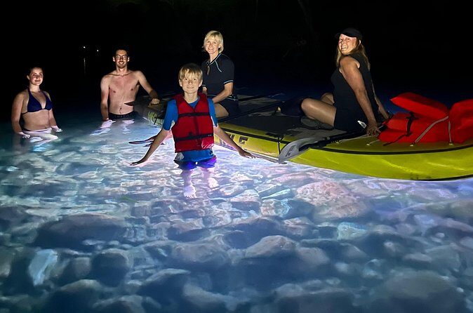 Giant Glow Paddleboarding the Downtown Skyline with Bats - Glow lights and 12 color combos: turning water into a photo set