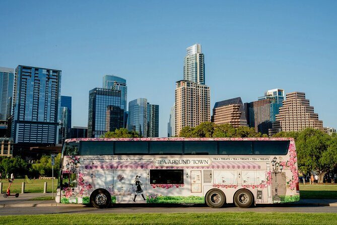 Tea Around Town Austin: Elegant Tea Bus Tour and Treats - First sip at 650 E 10th: how the tour actually starts