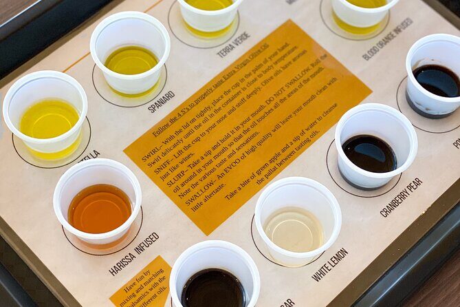 Texas Hill Country Olive Oil and Balsamic Vinegar Tasting - What happens in the EVOO tasting: sip, swirl, sniff, taste